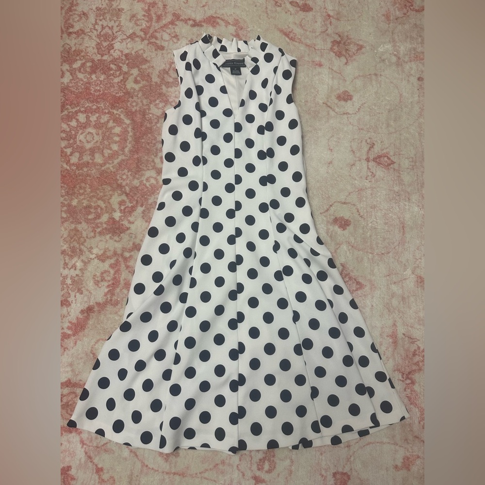 Jessica Howard Navy Polka Dot Midi Dress